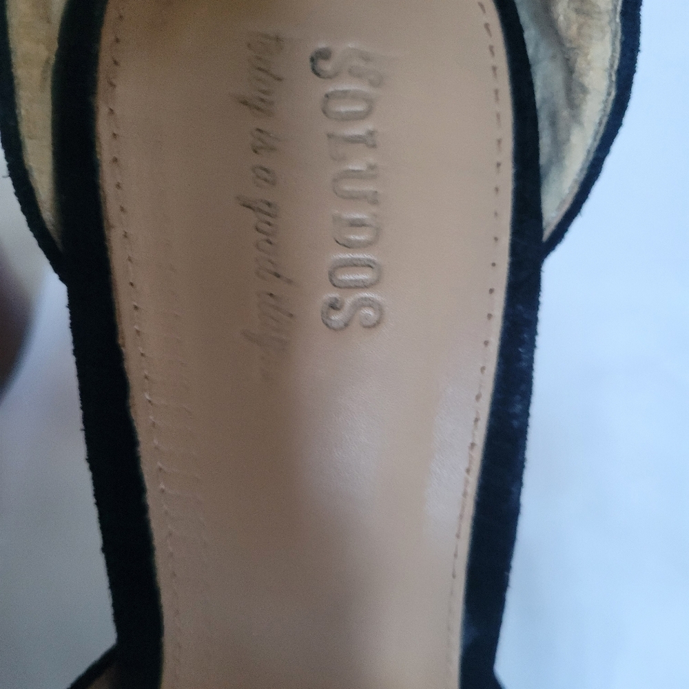 Soludos Black Velvet Collette Heels Sz 7 Bussiness Casual Career - Picture 7 of 15